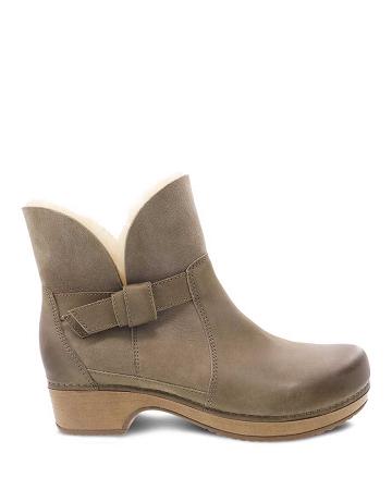 Bottes Dansko Bessie Burnished Nubuck Femme Grise Marron | FR 778KOR